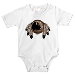 First Nations Art Infant Baby Bodysuit First Nations Art Baby Gifts Native Art Infant / Toddler Baby T-Shirt & Shirts Original Native Art Baby's Spirit Buffalo Shirts Design Toddler & new born First Nations Native Art Gifts for Baby Boy's & Girls T-Shirts First Nations Childrens Gifts & Apparel art & design by Canadian Metis Artist / Designer Kim Hunter custom imprinted First Nations gifts & apparel available.