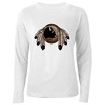 First Nations Art Women's Long Sleeve T-Shirt Original Spirit Buffalo Native Art First Nations Gifts & Shirts art & design by Canadian Metis Artist / Designer Kim Hunter custom imprinted First Nations gifts & apparel available.