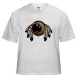 First Nations Art Men's White T-Shirt Original Native Art Spirit Buffalo Design by Canadian Metis Artist Kim Hunter Men's Native Art Gifts & Shirts First Nations Men's Gifts & Apparel art & design by Canadian Metis Artist / Designer Kim Hunter custom imprinted First Nations gifts & apparel available.