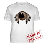 First Nations T-shirt / Native Art Men's Fitted T-Shirt Original Native Art Spirit Buffalo Design by Canadian Metis Artist Kim Hunter Men's Native Art Gifts & Shirts First Nations Men's Gifts & Apparel art & design by Canadian Metis Artist / Designer Kim Hunter custom imprinted First Nations gifts & apparel available.