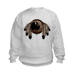 Native Art Kids Sweatshirt & Gifts Original Native Art Kid's Spirit Buffalo Shirts Design Kid's First Nations Native Art Gifts & Boy's & Girls T-Shirts First Nations Childrens Gifts & Apparel art & design by Canadian Metis Artist / Designer Kim Hunter custom imprinted First Nations gifts & apparel available.