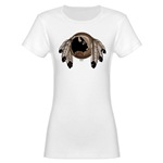 First Nations Art Jr. Baby Doll Jersy T-Shirt, Original Native Art Spirit Buffalo Design by Canadian Metis Artist Kim Hunter Women's Native Art Gifts & Shirts First Nations Womens Gifts & Shirts art & design by Canadian Metis Artist / Designer Kim Hunter custom imprinted First Nations gifts & apparel available.