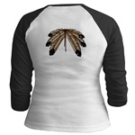 First Nations Art Women's Jr. Raglan Shirt Native Art Eagle Feathers Women's Shirts