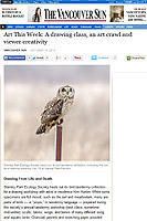 article for the Stanley Park Ecological Society drawing classes with Artist / Designer Kim Hunter 