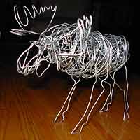 Wire Sculture Art Wire Moose Sculpture. Original Arts & Crafts by Canadian Artist Kim Hunter Custom Dolls & Crafts Available. 