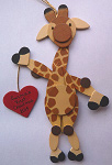 Wooden handmade giraffe ornaments Handcrafted custom wooden decorations are approximately 3 - 4 inches 