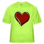 Love Hearts Art Green T-Shirt