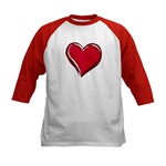 Valentine's Kids Baseball Jersey Love Red Heart