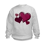 Love Hearts Art Kids Sweatshirt for Valentines