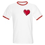 Valentines Day Ringer T-shirt Love Red Heart Gifts