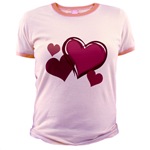 Valentine's Love Hearts Art Jr. Ringer T-Shirt for Valentine's