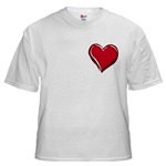 Valentines White T-Shirt  Red Heart Love Gifts