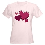 Valentine's Love Hearts Art Women's Pink T-Shirt Valentines