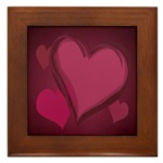 Love Hearts Art Framed Tile for Valentines