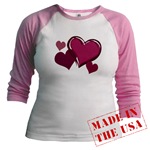 Valentine's Love Hearts Art Jr. Raglan for I Love You Gifts 