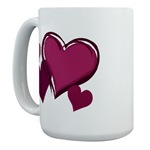 Love Hearts Art Large Mug for Valentines Day