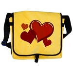 Love Hearts Art Messenger Bag for I Love You Gifts 