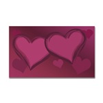 Love Hearts Art Sticker (Rectangular) Valentines 