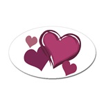 Love Hearts Art Sticker (Oval) I Love You Gifts 