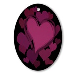 Love Hearts Art Ornament (Oval) for Valentines