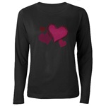 Valentines Hearts Women's Long Sleeve Dark T-Shirt