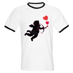 Cupid Love Hearts Ringer T Valentine's 