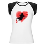 Love Cupid Love Hearts Women's Cap Sleeve T-Shirt