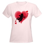 Love Cupid Valentines Love Hearts Women's Pink T-Shirt