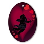 Cupid Love Hearts Valentine's Ornament (Oval) I Love You Gifts 