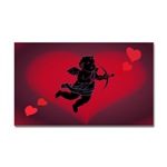 Cupid Love Hearts Sticker Rectangular Valentine's