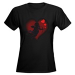 Love Cupid Love Hearts Women's Dark T-Shirt Valentiness