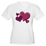 Love Hearts Art Women's V-Neck T-Shirt