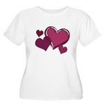 Love Hearts Art Women's Plus Size Scoop Neck T-Shirt