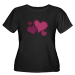 Love Hearts Art Women's Plus Size Scoop Neck Dark 