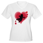 Cupid Love Hearts Women's V-Neck T-Shirt