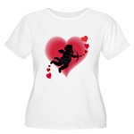 Cupid Love Hearts Women's Plus Size Scoop Neck T-S