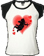 Cupid Love T-shirt  Hearts Women's Cap Sleeve T-Shirt