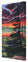 Churchill Trees Arctic Sunset Painting Prints on Canvas 