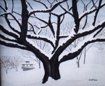 Landscape painting oak tree painting Original landscape painting Oak Tree in Winter English Bay Vancouver BC Painting  Click on Image for Detail