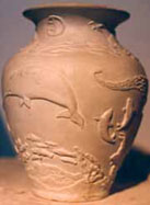 Sculpture Arctic Sealife Vase in Relief CLICK ON IMAGE FOR DETAIL