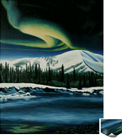 Yukon Painting Canadian Winter Aurora Mountains Landscape Painting