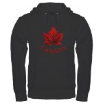 Black Canada Flag Hoodie Maple Leaf Hoodie