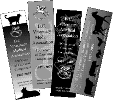 custom bookmark design BC Vet Med Assoc. custom bookmarks by Vancouver commercial artist Kim Hunter