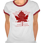 Canada Anthem T-shirts Women's Canadian Anthem Shirts 