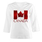 Women's Canada Flag Shirts 3/4 Sleeve Canada Souvenir Shirts 