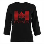 Women's Canada Flag Shirts 3/4 Sleeve Canada Souvenir Shirts 