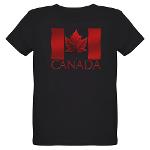 Kid's Organic Canada T-shirt Canada Flag Souvenir Kid's Shirt