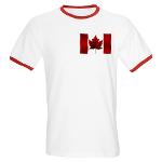 Canada Flag Ringer T-Shirt Canada Souvenir Men's Shirt 