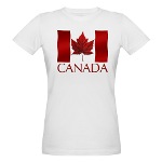 Women's Organic Canada Flag T-shirt Souvenirs 