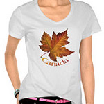 Canada Autumn Maple Leaf T-shirts Womens Souvenir Shirts